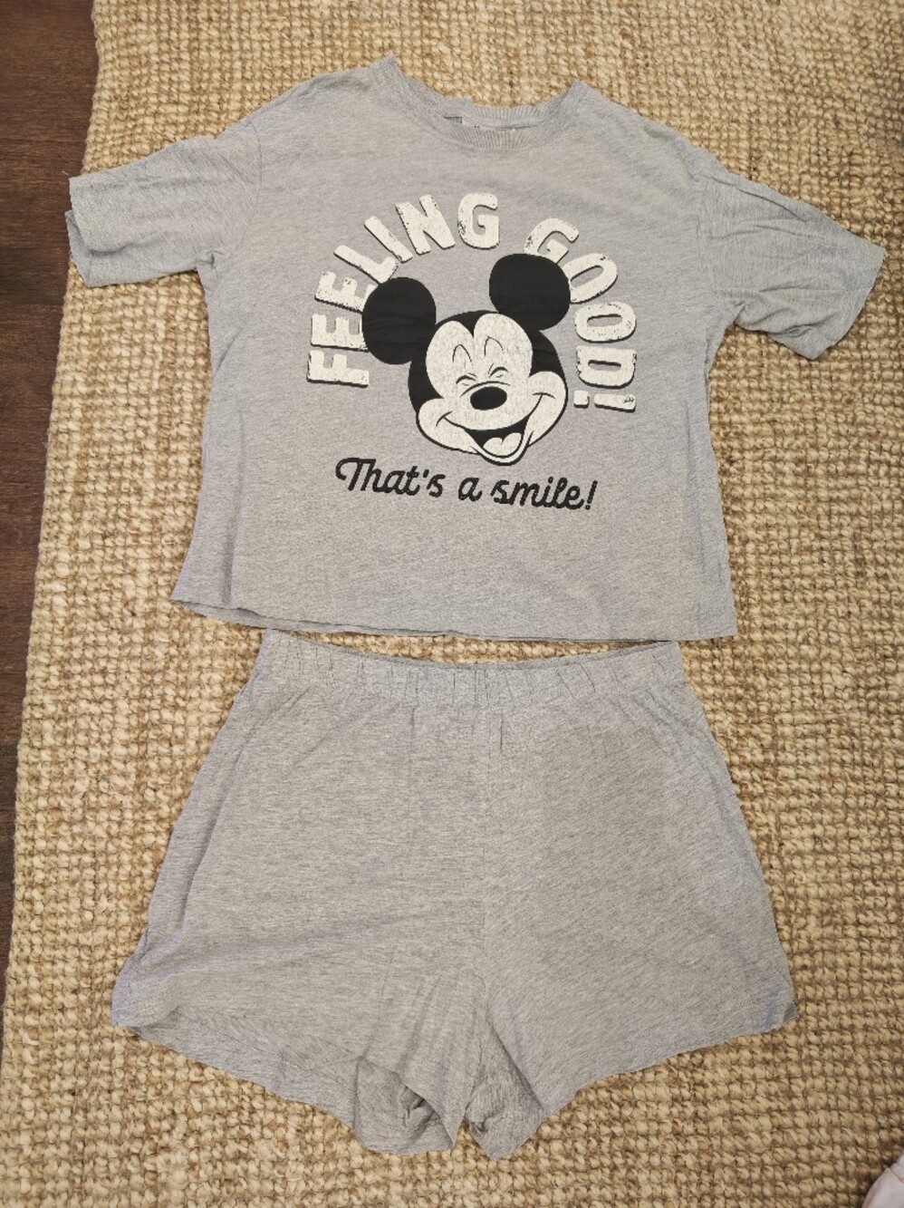 H&M Gray Mickey Mouse Pajama Set